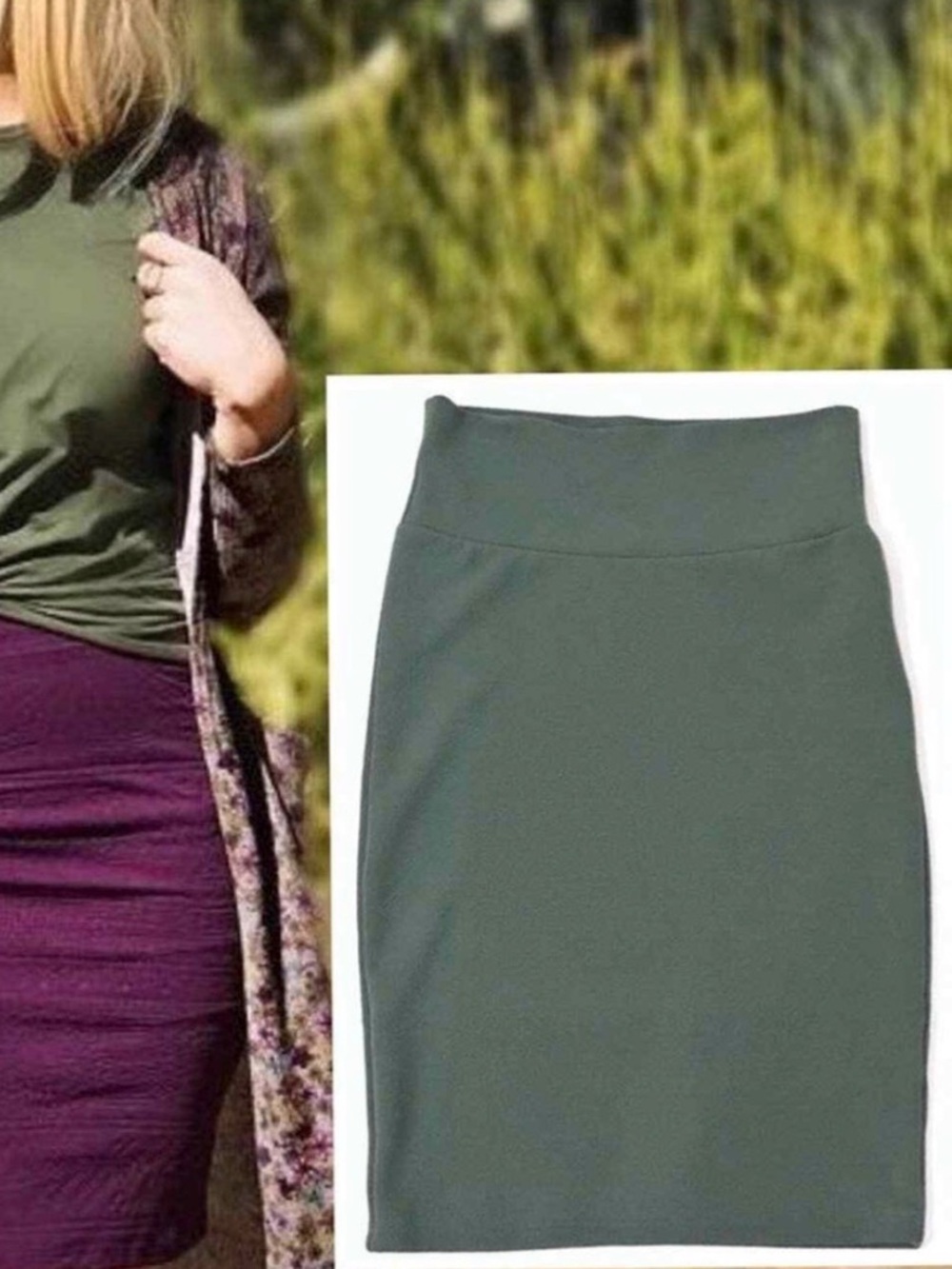 LuLaRoe Olive Pencil Skirt